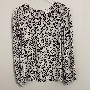 Peyton Jensen Relaxed Leopard Print Blouse Size Large